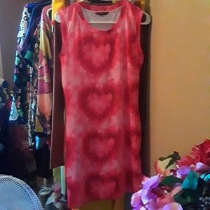 RED Heart Smoc with Pink